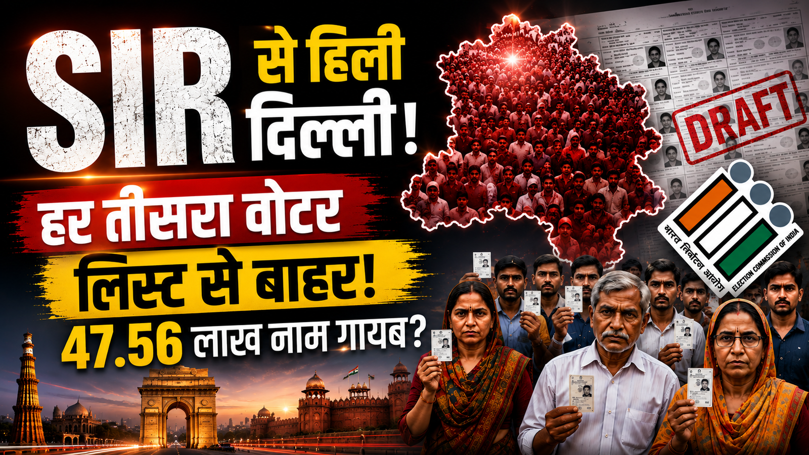 दिल्ली में हर तीसरा वोटर, लिस्ट से बाहर ! आखिर कहां गए 47.56 लाख नाम ? 